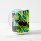 Mug Cerises suspendues des branches Cerise Rouge Vert (Devant gauche)