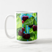 Mug Cerises suspendues des branches Cerise Rouge Vert (Gauche)
