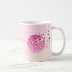 Mug Cerisier Fleur Levante Soleil Rose Fille Florale