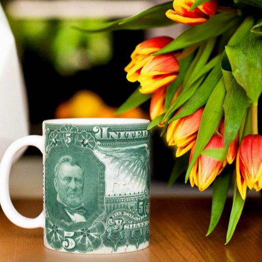 Mug Certificat Argent 5 $ - Note Verte 1896 - Son