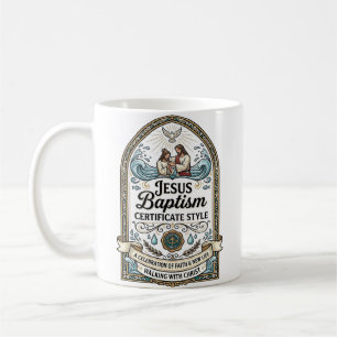 Mug Certificat de baptême de Jésus Style Certificat de