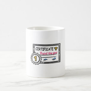 Mug Certificat de papa de l'année Prix de la fête des 