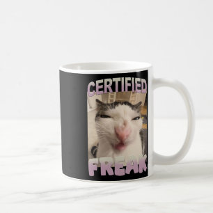 Mug Certifié Freak Chat Mème Funny Humour animal