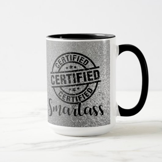 Mug Certifié Smartass Argent (Droite)