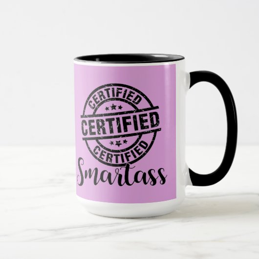 Mug Certifié Smartass Rose (Droite)