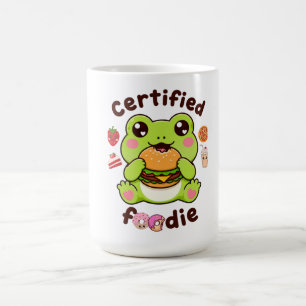 Mug Certified Foodie Adorable Frog Kawaii Mangeant Un