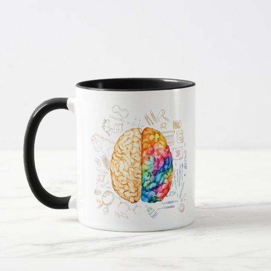 Mug Cerveau Coloré - Science Et Art - Neuroscience Ne (Gauche)