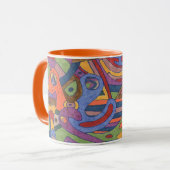 Mug Cerveau d'oiseaux, abstrait original (Devant gauche)