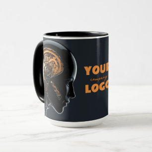 Mug Cerveau Mécanique Doré d'Android IA Futuriste Élég