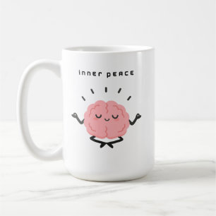 Mug Cerveau Méditant Mignon & Paix Intérieure Minimali