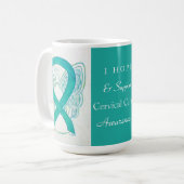 Mug Cervical Cancer Sensibilisation Ruban Angel Custom (Devant gauche)