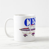 Mug Cessna 172 Skyhawk Illustration Bold Text Design (Gauche)