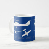 Mug Cessna 172 Skyhawk - Plan directeur de l'avion ABD (Devant gauche)