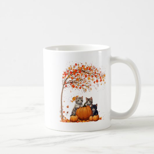 Mug C'est Automne Y'all Cat Leaf Fall Tree Bonjour Aut (Droite)