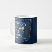 Mug C'est bien poche en jean (Devant gauche)