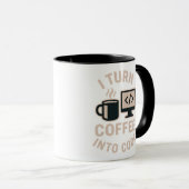 Mug C'est drôle de transformer le café en code (Devant droit)