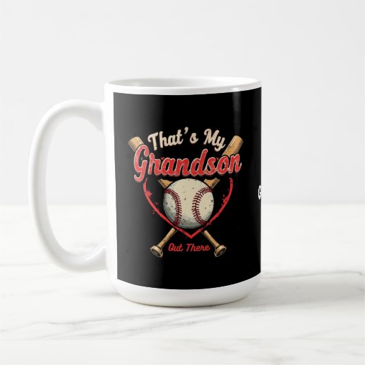 Mug C'Est Drôle Pour Mon Petit-Fils Là-Bas De Baseball (Gauche)