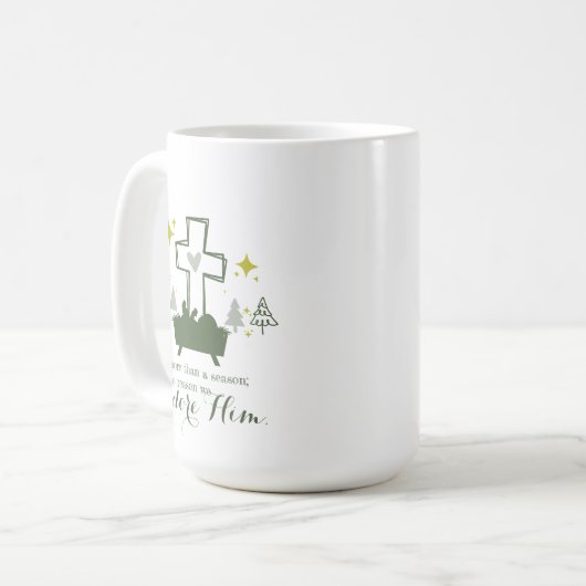 Mug C'EST LA RAISON Christian Nativité 15oz Noël (Devant gauche)