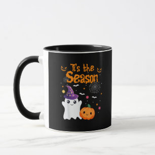 Mug C'est la saison de la citrouille rétro groovy vint