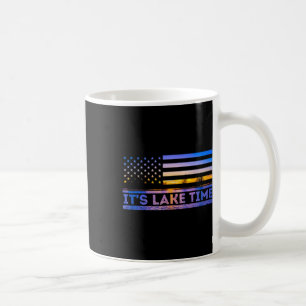 Mug C'est le temps du lac Coucher de soleil Drapeau am