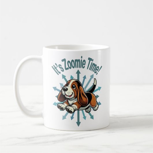 Mug C'est l'heure de Zoomie Basset Hound (Gauche)