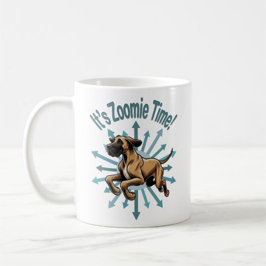 Mug C'est l'heure de Zoomie Great Dane (Gauche)