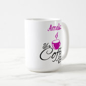 Mug C'est l'heure du café, design rose (Devant droit)