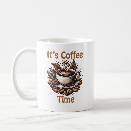 Mug C'est l'heure du café – Haricots de café cosy (Gauche)
