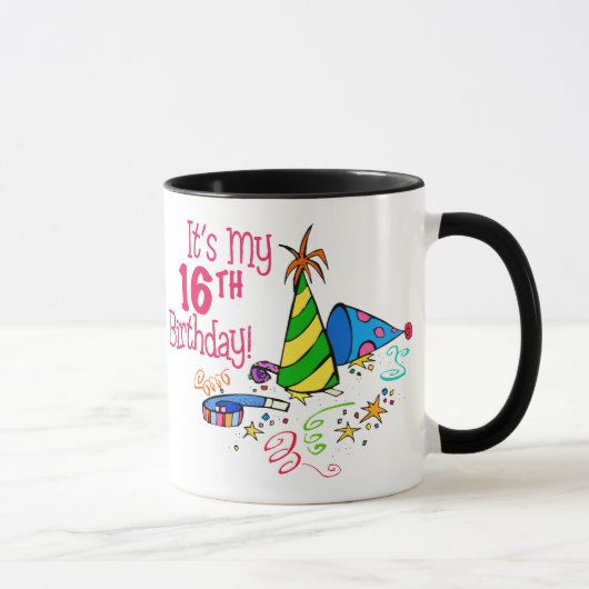 Mug C'est mon 16ème anniversaire (les casquettes de (Droite)