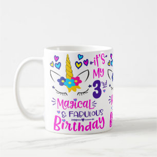 Mug C'est Mon 3E Anniversaire Magique Licorne 3 Ans Bi