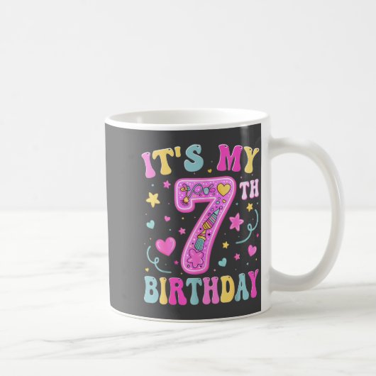 Mug C'est mon 7ème anniversaire fille 7 sept ans joyeu (Droite)