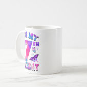 Mug C'est mon 7ème anniversaire Thème papillon 7 ans P (Devant gauche)