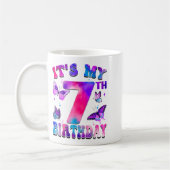 Mug C'est mon 7ème anniversaire Thème papillon 7 ans P (Gauche)
