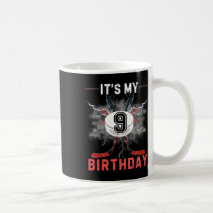 Mug C'est mon 9e anniversaire de hockey garçon drôle d