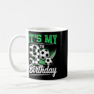 Mug C'est mon 9e anniversaire garçon football Ll 9 ans