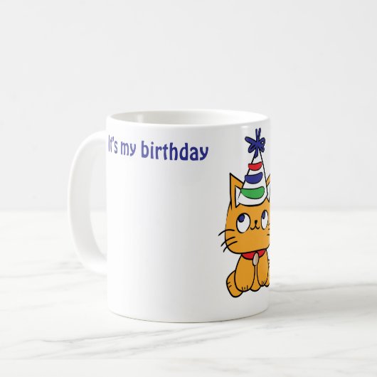Mug C'est mon chat anniversaire (Devant gauche)