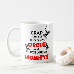 Mug C'Est Mon Cirque Ce Sont Mes Singes Nom Personnali
