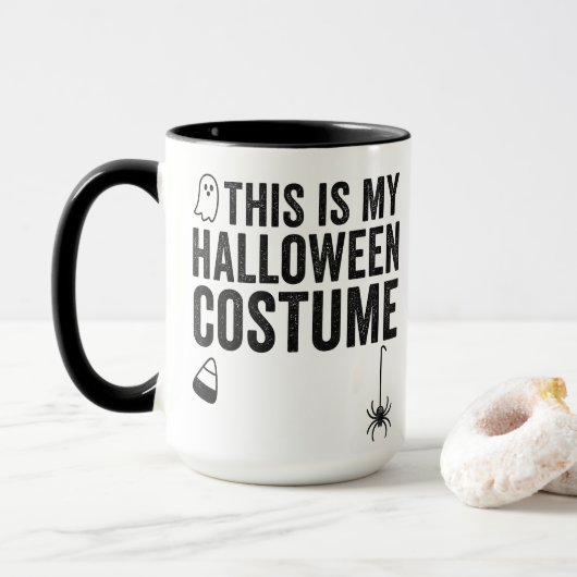 Mug C'est mon costume d'Halloween Ghost Spider Design (Avec donut)