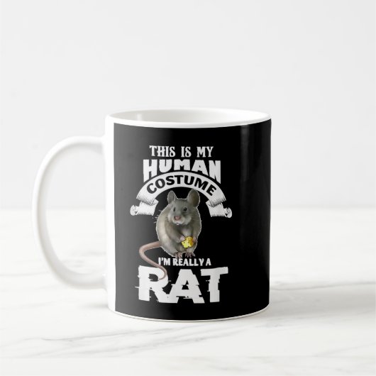 Mug C'est mon costume humain Je suis vraiment un rat (Gauche)