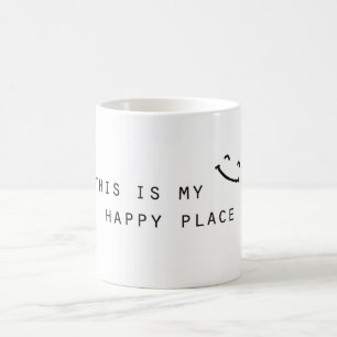 Mug c'est mon endroit heureux design simple moderne