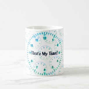 Mug C'est mon horloge face en bleu