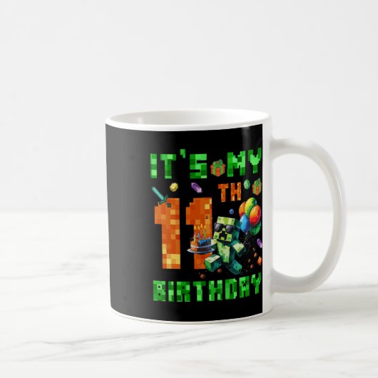 Mug C'est mon jeu vidéo numérique pixelisé d'anniversa (Droite)