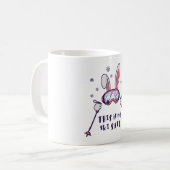 Mug C'est mon lapin de ski en combinaison de ski avec (Devant gauche)