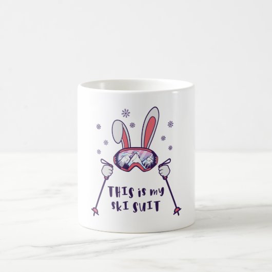 Mug C'est mon lapin de ski en combinaison de ski avec (Centre)