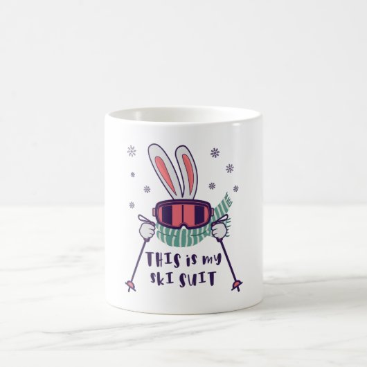 Mug C'est mon lapin de ski en combinaison de ski avec (Centre)