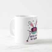 Mug C'est mon lapin de ski en combinaison de ski avec (Devant gauche)