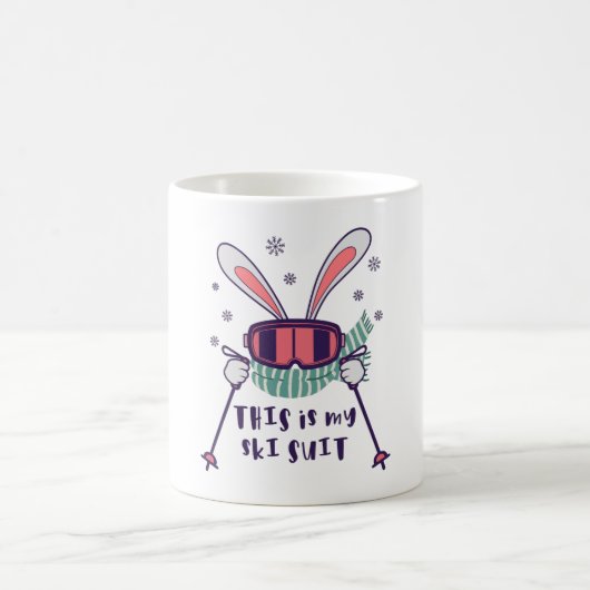 Mug C'est mon lapin de ski en combinaison de ski avec (Centre)