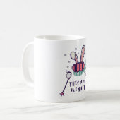 Mug C'est mon lapin de ski en combinaison de ski avec (Devant gauche)