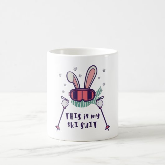 Mug C'est mon lapin de ski en combinaison de ski avec (Centre)
