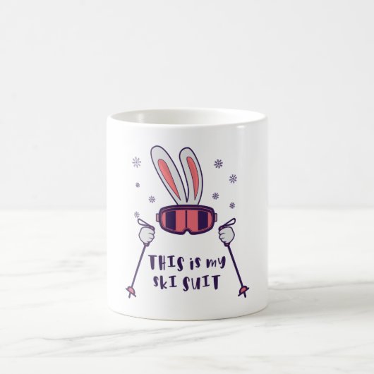 Mug C'est mon lapin de ski en combinaison de ski avec (Centre)
